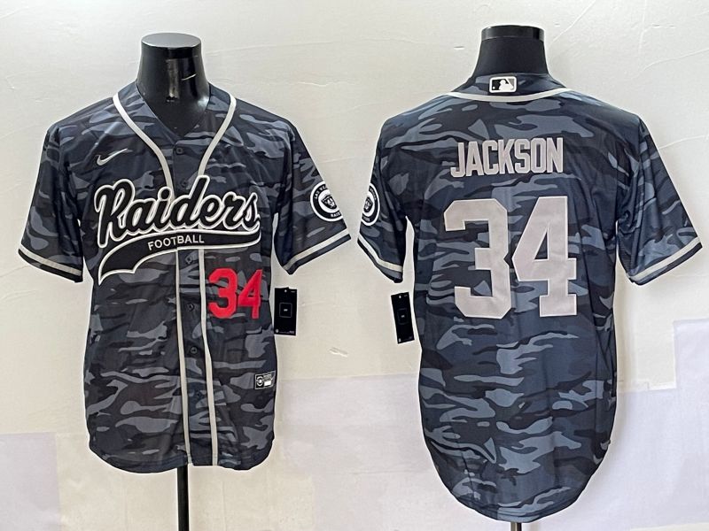 Men 2025 Oakland Raiders 34 Jackson Camo Joint Name Nike Limited NFL Jersey style 4